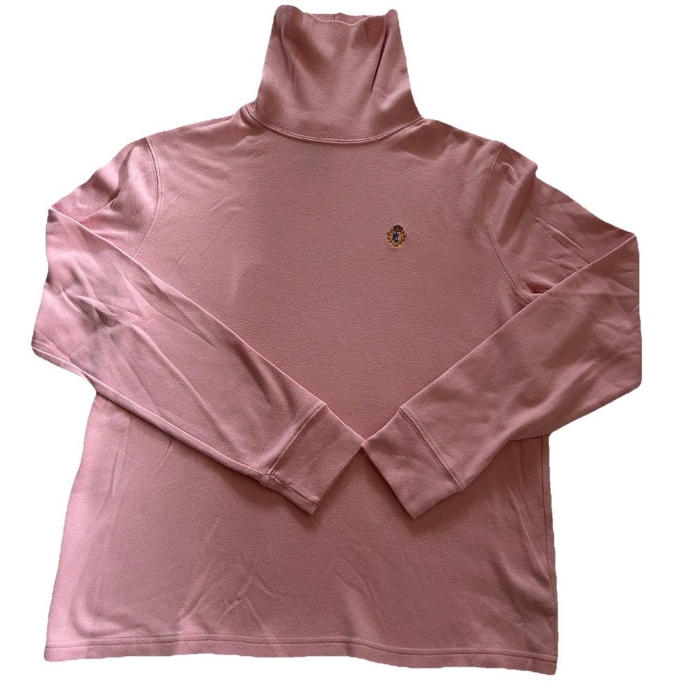 Lauren Ralph Lauren Pink Turtleneck Sweater 100% Cotton